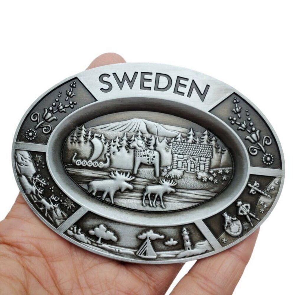 Sweden Fridge‎ Refrigerator Magnet Tourist Travel Souvenir Earring Jewelry Tray - Picture 3 of 4